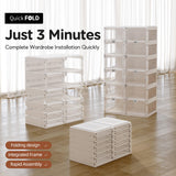 ANTBOX Foldable Shoe Rack,Shoe Organizers for Closet Plastic Shoe Storage Box Space Saving for Entryway, Large Sturdy Stackable Sneaker Cabinet Bins with Magnetic Clear Door 8 Tiers 16 Pairs