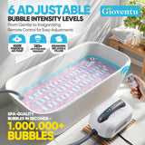 Bathtub Spa Mat, Portable Spa Bubble Bath Massager with 6 Adjustable Settings, Upgraded Non-Slip Design and Remote Control, Hot Tub Jet Mat for Bathtub at Home, Full-Body Support