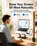 2-in-1 Laptop Stand with Phone Holder, 360° Swivel Laptop Riser for Desk