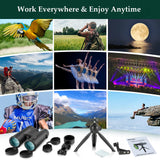 Adorrgon 12x42 HD Binoculars for Adults High Powered with Phone Adapter, Tripod and Tripod Adapter - Large View Binoculars with Clear Low Light Vision - Binoculars for Bird Watching Cruise Travel Adorrgon