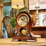 HEINBOW Table Clock 15''H Mantel Clock with Pendulum Roman Numeral Antique Desk Clock for Bedroom Living Room Indoor for Home Decor