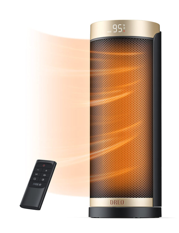 Dreo Space Heater, 1500W PTC Ceramic Heaters for Indoor Use with Remote,70° Oscillation, 1-12H Timer Dreo