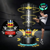 Standing Punching Bag for Adults, Feikuqi 205lbs Boxing Bag with Stand, Shock Absorber, Suction Cup Base, Punching Bag Stand for Adult, Standing Kickboxing Bag for Home Office Gym
