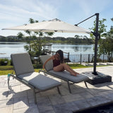 PURPLE LEAF Patio Lounge Chair Set of 2 Adjustable Heavy-Duty Gray