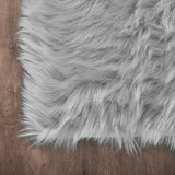 Latepis Washable Area Rugs 9x12 Living Room Gray Fur