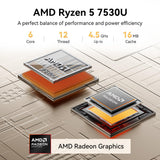 GEEKOM A5 Pro Office Mini PC AMD Ryzen5 7530U(Beat 7430) 16GB RAM＆1TB SSD