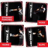 PROLAST Heavy Punching Kicking Bag for Adults, Boxing, MMA, Martial Arts, Muay Thai, Strength Training Equipment, Unfilled, 5ft, 100 lbs, Vertical Logo, Black