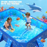 2026 Kiddie Pool with Canopy,Baby Swimming Pool for Toddler,Non-Inflatable Portable Pool for Kids,Foldable Toddler Pool with Shade,Kiddie Pool for Backyard,Pop Up Baby Beach Pool 53''×40×33''