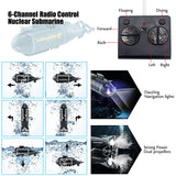 Tipmant Mini RC Nuclear Submarine Toy Remote Control Boat Electric Dive Fish Water Tank Kids Gifts (Blue)
