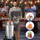 ARC Stainless Steel Stock pot with Propane Burner, Seafood Boil Pot with Basket and Steamer, Cookware for Crawfish Crab Shrimp Lobster Boiling Pot, Turkey Fryer Pot (SS Pot with Alloy Steel Burner)