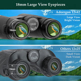Adorrgon 12x42 HD Binoculars for Adults High Powered with Phone Adapter, Tripod and Tripod Adapter - Large View Binoculars with Clear Low Light Vision - Binoculars for Bird Watching Cruise Travel Adorrgon