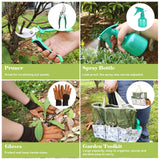 Heavy Duty Gardening Tools, 9 Pieces Garden Tool Set, Stainless Steel Rust Proof Non-Slip Garden Hand Tools with Fashion and Durable Storage Bag