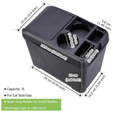 Car Trash Can with Mini Cup Holder, Spacious Backseat Floor Organizer Leak-Proof Vehicle Trash Can Bin Waste Container with Lip