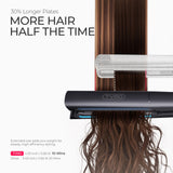 TYMO 2.0 Flat Iron Hair Straightener for Women - 1” Long Ceramic Professional 2 in 1 Straightener and Curler for Fast, Smooth Styling, Innovative Hollow Design to Boost Curls, 500M Ionic, Black
