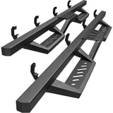 OEDRO Running Boards Compatible with 2009-2018 Dodge RAM 1500 Crew Cab/ 2019-2024 1500 Classic, 2010-2026 2500/3500 Crew Cab, Drop Down Side Steps W/Raised Steps, Carbon Steel Two-Stairs Nerf Bars