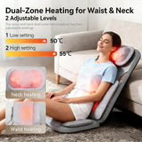 Ethereal Wellness Shiatsu Neck and Back Massager with Heat,35cm Rolling Massage Chair Pad,4D Kneading Cushion with Vibration for Pain Relief,Comfortable Back Massage for Chair,Office Home