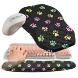 Gleamtide 2-in-1 Ergonomic Set, Wave Keyboard Wrist Rest and Massage Slope Mouse Pad Wrist Support, Rebound Memory Foam for Relieve Carpal Tunnel Syndrome and Wrist Pain (Cute Cat Claws)