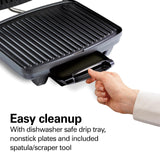 Hamilton Beach Panini Press, Sandwich Maker & Electric Indoor Grill, Upright Storage, PFAS-Free Nonstick Easy Clean Grids, Stainless Steel (25410)