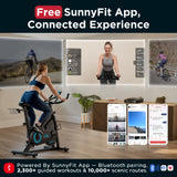 JLL Magnetic Exercise Bike - Indoor Stationary Cycling Bike with Free Fitness App, Adjustable 4-Way Seat & Handlebars, Comfortable Seat, Low Noise Indoor Cycling Bike for Home Gym