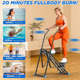 Stair Stepper for Home,Stair Climber Foldable,Large Pedal Vertical Climber Machine for Full-Body Workout,Steppers for Exercise at Home with 300LBS Loading Capacity (Two Handle-Black)