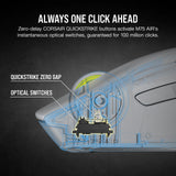Corsair M75 AIR Wireless Ultra-Light FPS Gaming Mouse – 26,000 DPI – Ultra-Fast Input – Symmetric Shape – iCUE Compatible – PC, Mac – Light Gray