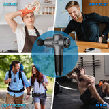 TOLOCO Massage Gun, Back Massager 10 Replacement Head for Pain Relief Deep Tissue, Percussion Massage Guns 7 Speed Level Super Quiet Electric Massager Mothers Day Gifts, Carbon