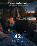 EKOJUCE 12 Volt Car Refrigerator, 58QT(55L) Electric Cooler, Dual Zone Portable Freezer with 12/24V DC & 100-240V AC