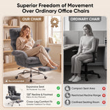 Cross Legged Office Chair with Footrest, Big and Tall Comfy Ergonomic Reclining Executive Chair Wide Seat with Flip-Down Armrests