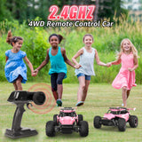 kolegend Remote Control Car for Girls 50+min Monster Trucks 20km/h 1:12 Scale 13 Inch All Terrains RC Truck with Flashing Chassis Lights Gift Toys for Girls Kids Boys