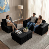 NABUMI 107'' Modular Sectional Sofa, Deep Seat Boneless Couch with Storage