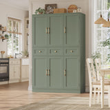 HITHOS 72" Tall Kitchen Pantry Storage Cabinet w/Drawers & Shelves, Green