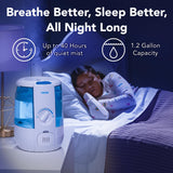 Vicks CoolRelief Cool Mist Humidifier Small to Medium Room Vaporizer for Baby, Kids, Adults, 1.2 Gal
