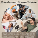 4D Full Body Massage Chair, SL Track Recliner with Backlit Touch Pad, Negative Ion Purification, Aromatherapy, 20 Auto Programs, Yoga Stretching, Auto Body Scan - Brown