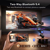 [Built-in Apps & 2025 Upgraded] Mini Projector with Wi-Fi 6 & Bluetooth 5.4, 1080P 4K Support Full HD, Auto Keystone 360° Portable Home Cinema Smart Projector for iOS/Android X1