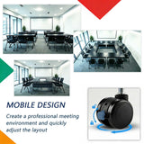 Mobile Flip Top Conference Tables 8 Pack with Wheels, Modular Training Meeting Table for Office School Classroom Seminar Collaboration Space (55.1IN)