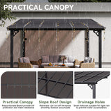 Aoxun 12’x10’ Gazebo for Patio, Gazebo Pergola with Sloped Roof, Black
