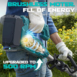 Cordless 2-in-1 Tiller Cultivator & Weed Wacker Compatible with Makita 18V Battery (Tool Only), Ecarke Brushless Electric Garden Tiller Weed Eater, 9" Tilling Width 9.4" Depth for Soil Cultivation