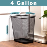 Nuanchu 1 Pcs Black Mesh Trash Cans Bulk, 4 Gallon Metal Wastebaskets