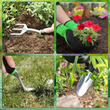 Garden Tool Set, 9 Piece Heavy Duty Gardening Tool Set, with Non-Slip Grip, Storage Tote Bag