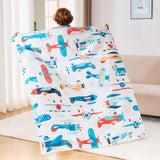 Wajade Airplane Blanket for Boys Soft Fleece Cute Aircraft Blanket for Couch Sofa Bedroom Fuzzy Flannel Blankets Birthday for Kids Boys 50"x60"