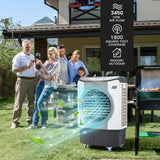 COSTWAY Evaporative Air Cooler, 3450 CFM Swamp Cooler with 100°Oscillation, 210W Cooling Fan, 3 Speeds & 3 Modes Cools up to 1800 Sq. ft, AC Unit with 4 Universal Casters for Indoor & Outdoor