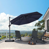 PURPLE LEAF Patio Outdoor Umbrella 11 Feet Round for Pool Navy