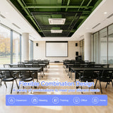 Folding Conference Table,Modular Training Table,4 Black Wood Grain 47.2in