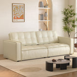 NessCarsti 95" Beige 3-Seater Sofa Couch with High Resilience Cushions