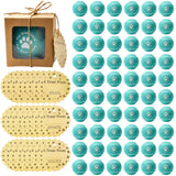 NIUBNKJ 100 Pack Light Blue Tennis Balls Wedding Favors for Dog Lovers, 2.5 Inch, Fur Ever Love Paw Print, Includes Individual Boxes, Cards and Twine