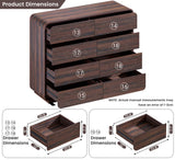Standifurno Modern 8 Drawer Dresser, 47- Inch Wood Chest of Drawers with Large Storage, Walnut Dresser Closet for Bedroom, Living Room, Nursery.