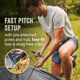 Coleman Carlsbad 4 Person Dark Room Dome Camping Tent with Screen Room, E Ports, Side Windows, and WeatherTec System, Teal Blue/Black
