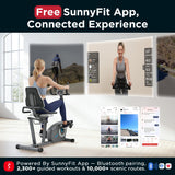 JLL Recumbent Exercise Bike, Quiet Smart Stationary Cardio Machine for Home Gym, Low-Impact Seated Workout with 8 Levels of Magnetic Resistance & Free Smart Fitness App