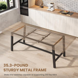 GarveeHome 63-83" Extendable Dining Table, Industrial Rectangular Dining Room Table for 6-8 People