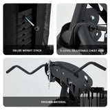 RUNFREELY All-in-one Weight Machine for Home Gym,Multifunction Workout Station Equipment with 150LBS Weights Stack, Gym Equipment for Men and Women RUNFREELY